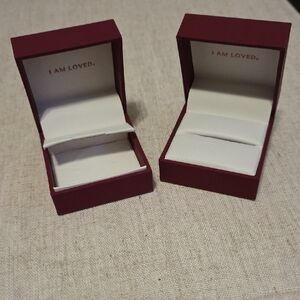 Burgundy Jewelry Ring Box Set
